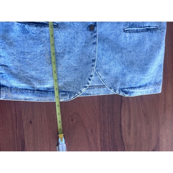 Vintage Deadstock 80s 90s Acid Wash Denim Blazer Ideas Apparel Group Women Large - Picture 8 of 11